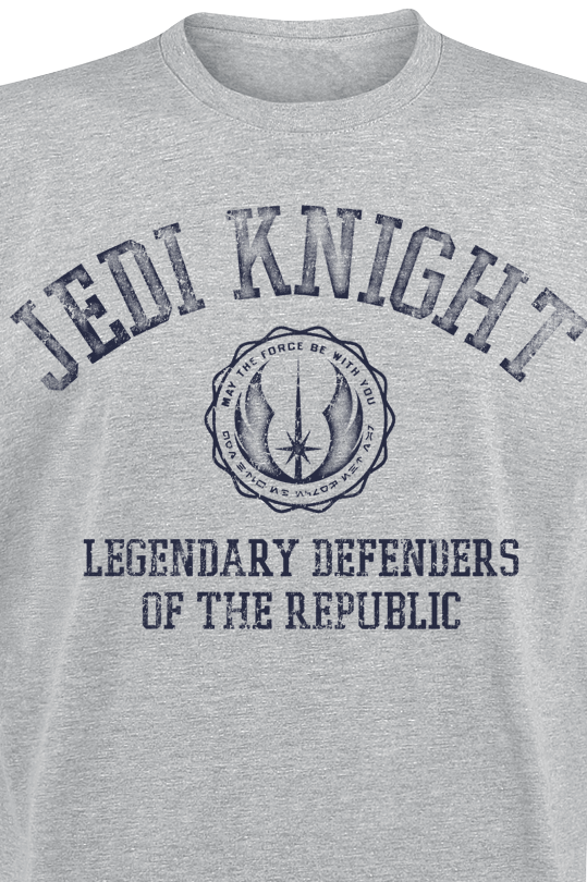 T-Shirt Manches courtes Disney de Star Wars - Jedi Knight Collegiate - M à XXL - pour Homme - gris chiné - Star Wars - View 2