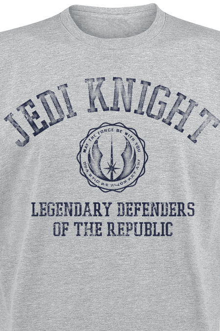 T-Shirt Manches courtes Disney de Star Wars - Jedi Knight Collegiate - M à XXL - pour Homme - gris chiné - Star Wars - View 2