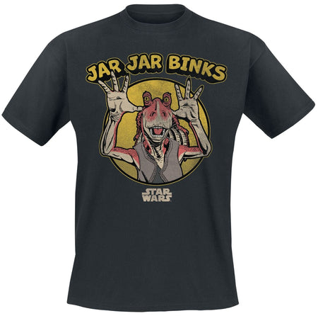 T-Shirt Manches courtes Disney de Star Wars - Episode 1 Silly Jar Jar - M à XXL - pour Homme - noir - Star Wars