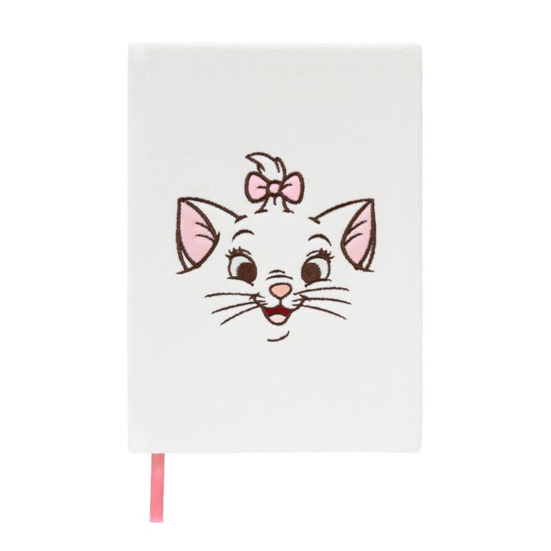 Carnet de notes Disney de Les Aristochats - Notizbuch - Premium - Plüsch-Einband - Bonjour Marie - pour Indifférent - blanc - Les Aristochats