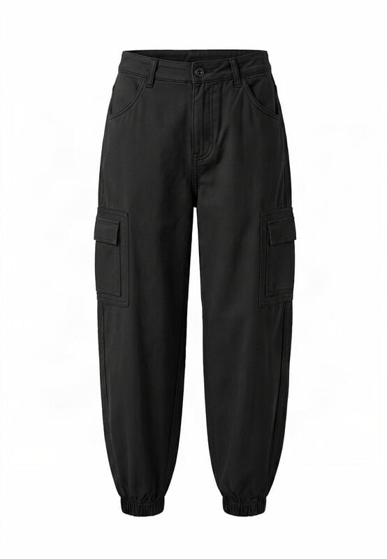Pantalon Cargo  de Urban Classics - Ladies Cotton Twill Cargo Pants - 27 à 31 - pour Femme - noir - Urban Classics