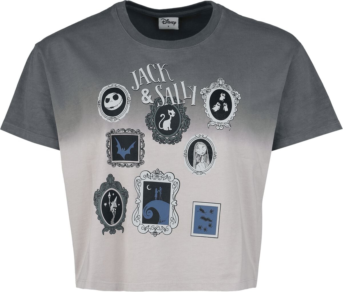 T-Shirt Oversize Disney de L'Étrange Noël De Monsieur Jack - A Drop Of Nightshade - S à XXL - pour Femme - gris - L'Étrange Noël De Monsieur Jack