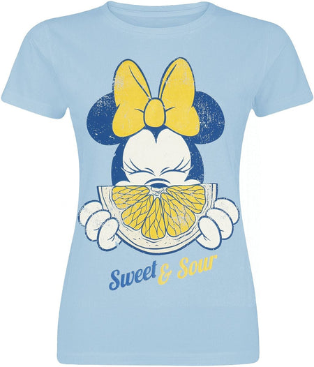 T-Shirt Manches courtes Disney de Mickey & Minnie Mouse - Minnie Sweet & Sour - S à XXL - pour Femme - bleu - Mickey & Minnie Mouse