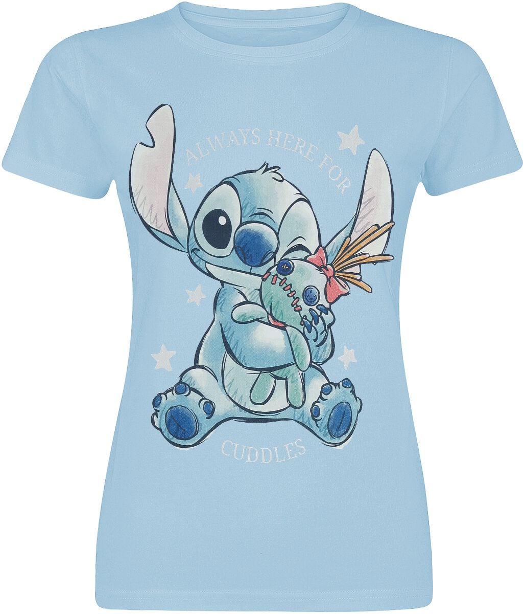 T-Shirt Manches courtes Disney de Lilo & Stitch - Stitch - Câlins - S à XXL - pour Femme - bleu - Lilo & Stitch