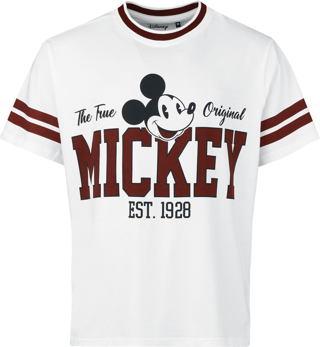 T-Shirt Oversize Disney de Mickey & Minnie Mouse - True Original M. Mouse - Oversize - S à XXL - pour Homme - blanc - Mickey & Minnie Mouse