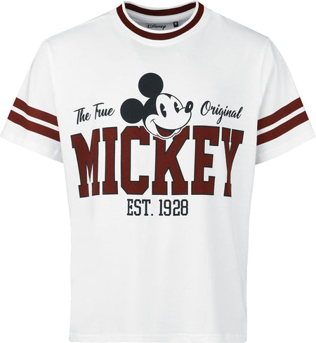 T-Shirt Oversize Disney de Mickey & Minnie Mouse - True Original M. Mouse - Oversize - S à XXL - pour Homme - blanc - Mickey & Minnie Mouse