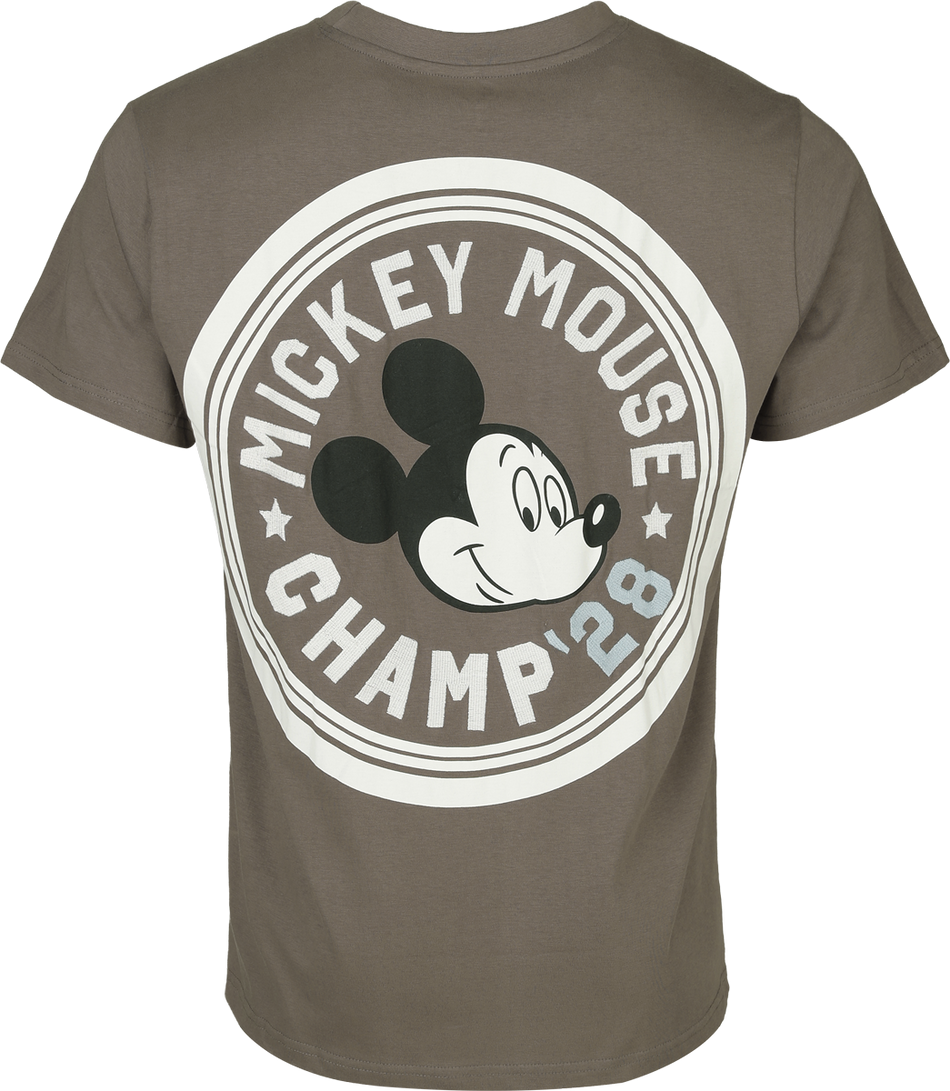 T-Shirt Oversize Disney de Mickey & Minnie Mouse - Champ 28 Embroidery - Oversize - S à XXL - pour Homme - marron - Mickey & Minnie Mouse - View 2