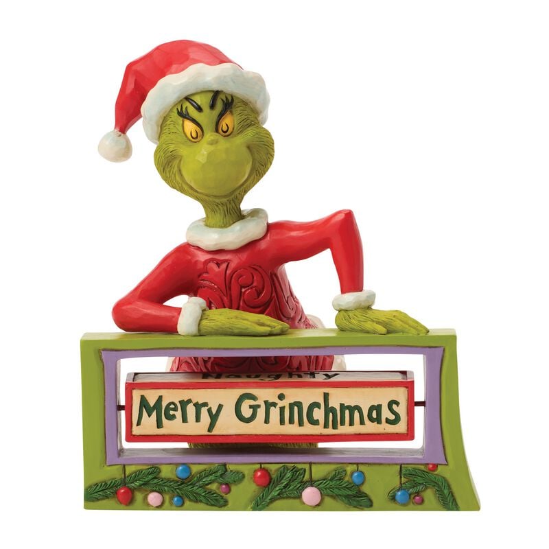 Figurine de collection  de Le Grinch - Le Grinch avec Panneau Rotatif - Jim Shore - pour Indifférent - multicolore - Le Grinch