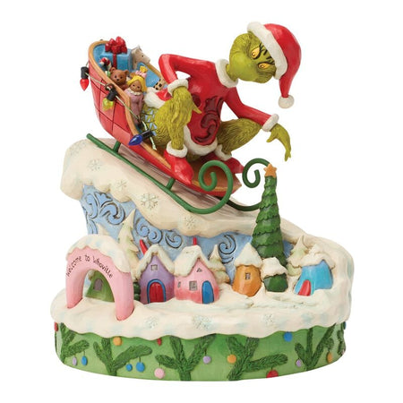 Figurine de collection  de Le Grinch - Le Grinch sur Petite Luge - Jim Shore - pour Indifférent - multicolore - Le Grinch