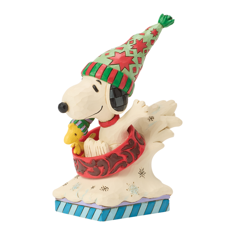 Figurine de collection  de Die Peanuts - Snoopy & Woodstock sur Luge - pour Indifférent - multicolore - Die Peanuts - View 2