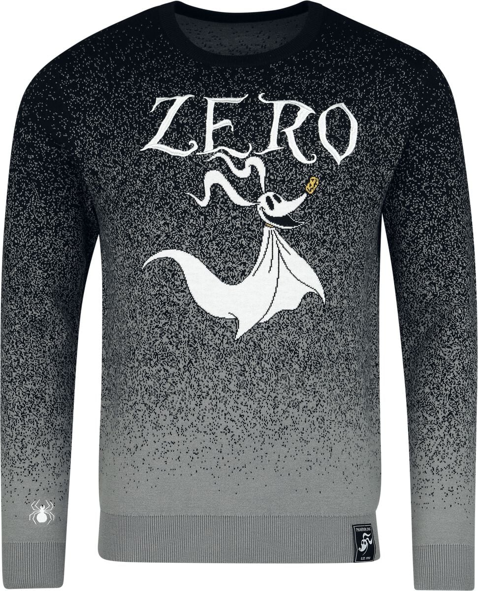 Pull tricoté Disney de L'Étrange Noël De Monsieur Jack - Zero - S à XXL - pour Homme - noir/gris - L'Étrange Noël De Monsieur Jack