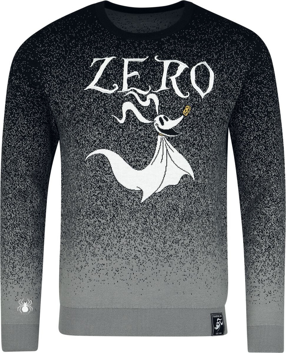 Pull tricoté Disney de L'Étrange Noël De Monsieur Jack - Zero - S à XXL - pour Homme - noir/gris - L'Étrange Noël De Monsieur Jack