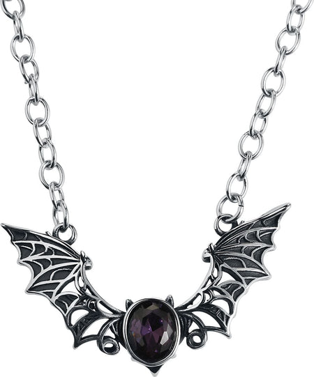 Collier Gothic de etNox - Chauve-souris - pour Femme - couleur argent - etNox