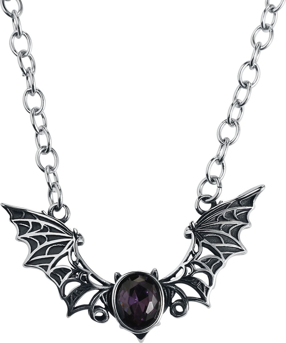 Collier Gothic de etNox - Chauve-souris - pour Femme - couleur argent - etNox