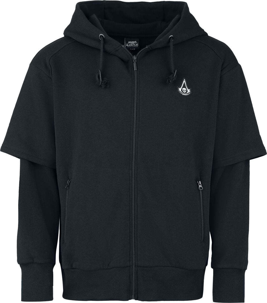 Sweat-shirt zippé à capuche Gaming de Assassin's Creed - Black Flag Resynced - S à XXL - pour Homme - noir - Assassin's Creed
