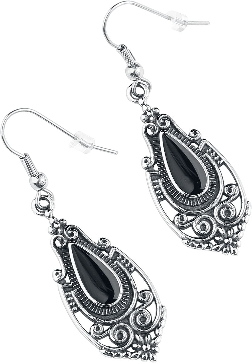 Boucles d'oreilles  de etNox - Romantique Noir - pour Femme - couleur argent - etNox