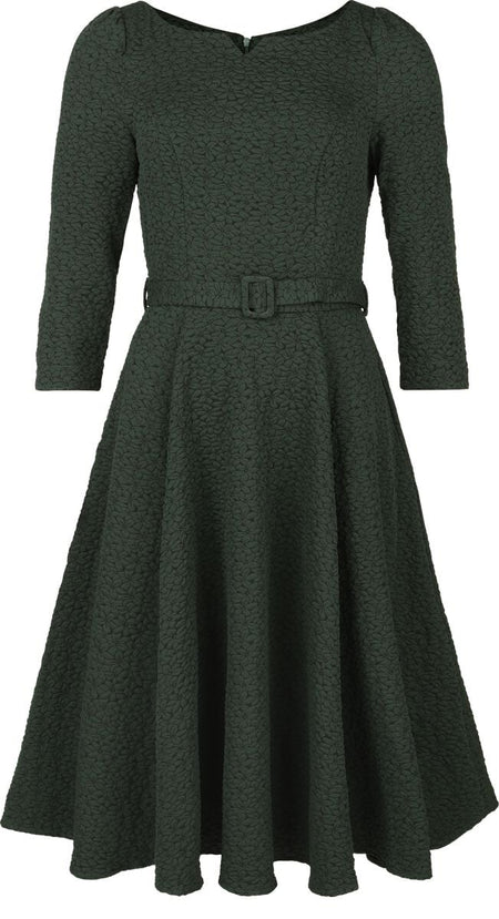 Robe mi-longue Rockabilly de H&R London - Emerald Midi Dress - XS à 3XL - pour Femme - vert - H&R London