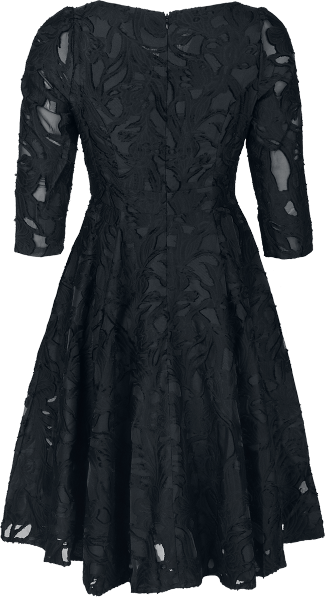 Robe mi-longue Rockabilly de H&R London - Soft Bloom Dress - XS à 3XL - pour Femme - noir - H&R London - View 2