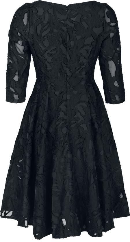 Robe mi-longue Rockabilly de H&R London - Soft Bloom Dress - XS à 3XL - pour Femme - noir - H&R London - View 2