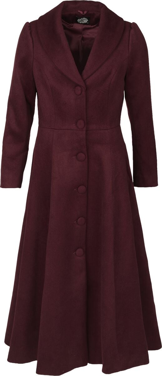 Manteaux Rockabilly de H&R London - Dark Cherry Coat - XS à 3XL - pour Femme - rouge foncé - H&R London
