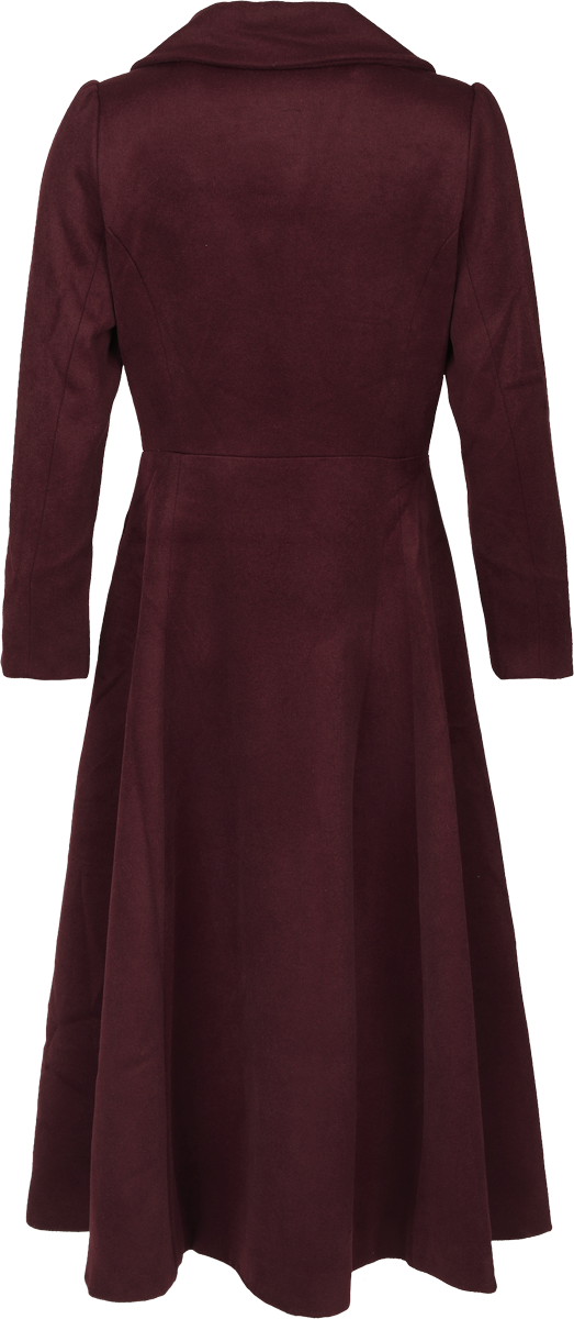 Manteaux Rockabilly de H&R London - Dark Cherry Coat - XS à 3XL - pour Femme - rouge foncé - H&R London - View 2