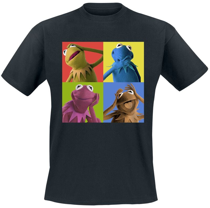 T-Shirt Manches courtes Disney de Les Muppets - Warhol Kermit - M à 3XL - pour Homme - noir - Les Muppets