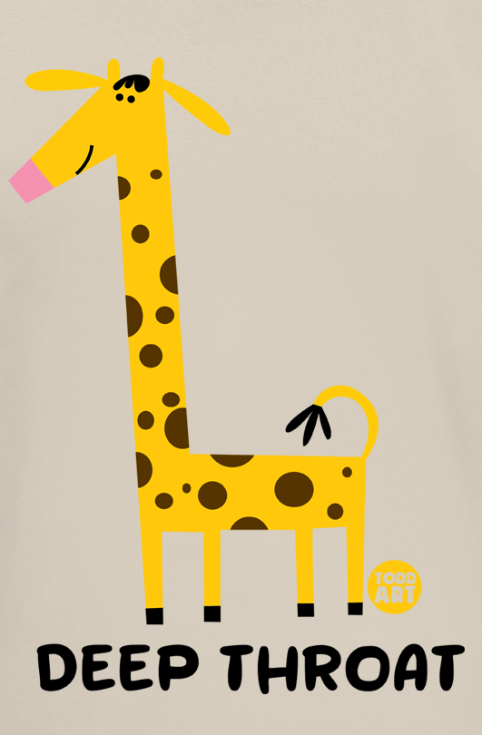 T-Shirt Manches courtes Fun de Todd Goldman - Deep Throat Giraffe - M à 3XL - pour Homme - sable - Todd Goldman - View 2