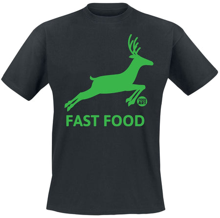 T-Shirt Manches courtes Fun de Todd Goldman - Fast Food Deer - M à 3XL - pour Homme - noir - Todd Goldman