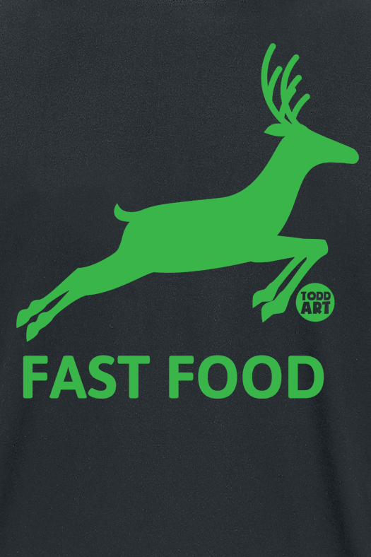 T-Shirt Manches courtes Fun de Todd Goldman - Fast Food Deer - M à 3XL - pour Homme - noir - Todd Goldman - View 2