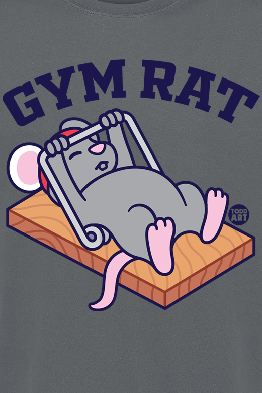 T-Shirt Manches courtes Fun de Todd Goldman - Gym Rat - M à 3XL - pour Homme - anthracite - Todd Goldman - View 2