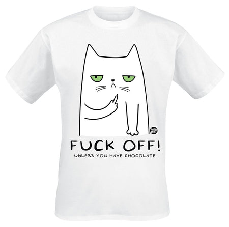 T-Shirt Manches courtes Fun de Todd Goldman - Fuck Off! Until You Have Chocolate - M à 3XL - pour Homme - blanc - Todd Goldman