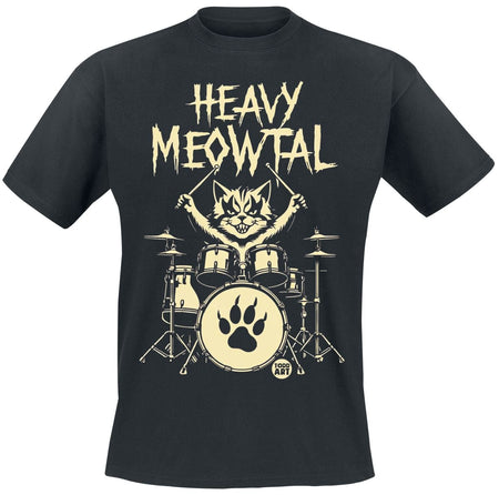 T-Shirt Manches courtes Fun de Todd Goldman - Heavy Meowtal - XL à 3XL - pour Homme - noir - Todd Goldman