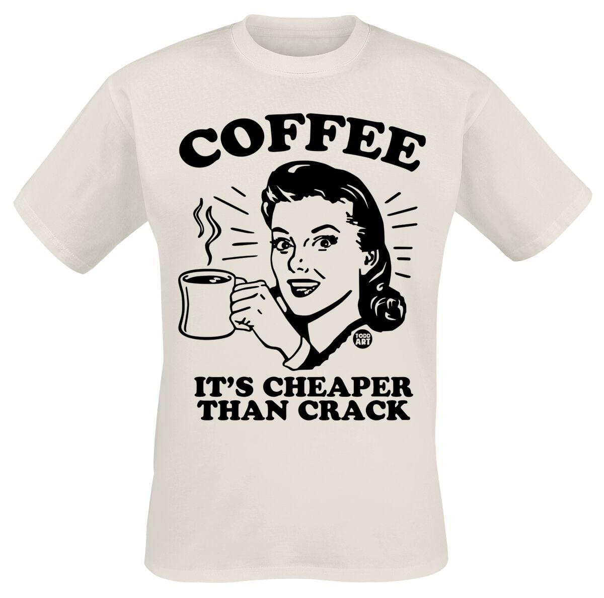 T-Shirt Manches courtes Fun de Todd Goldman - Coffee - It's Cheaper Than Crack - M à 3XL - pour Homme - naturel - Todd Goldman