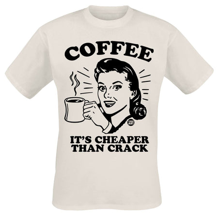 T-Shirt Manches courtes Fun de Todd Goldman - Coffee - It's Cheaper Than Crack - M à 3XL - pour Homme - naturel - Todd Goldman