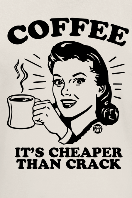 T-Shirt Manches courtes Fun de Todd Goldman - Coffee - It's Cheaper Than Crack - M à 3XL - pour Homme - naturel - Todd Goldman - View 2