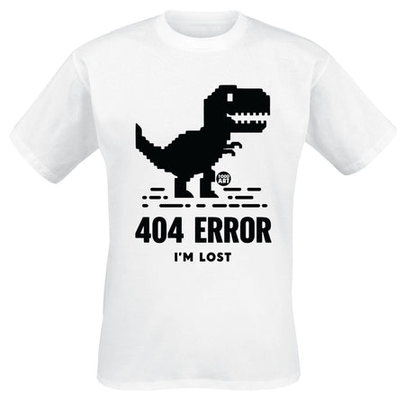 T-Shirt Manches courtes Fun de Todd Goldman - 404 Error - Dinosaure - M à 3XL - pour Homme - blanc - Todd Goldman