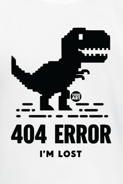 T-Shirt Manches courtes Fun de Todd Goldman - 404 Error - Dinosaure - M à 3XL - pour Homme - blanc - Todd Goldman - View 2