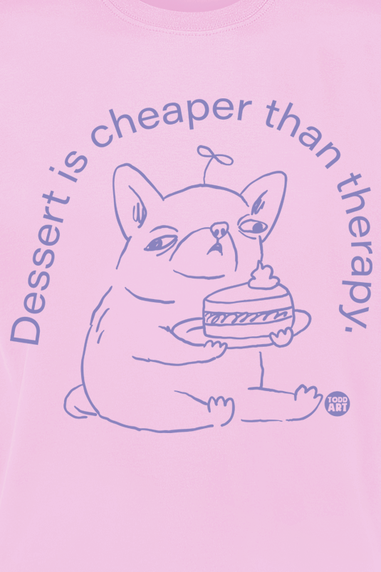 T-Shirt Manches courtes Fun de Todd Goldman - Dessert Is Cheaper Than Therapy. - M à 3XL - pour Homme - rose clair - Todd Goldman - View 2