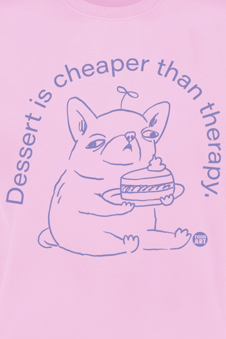 T-Shirt Manches courtes Fun de Todd Goldman - Dessert Is Cheaper Than Therapy. - M à 3XL - pour Homme - rose clair - Todd Goldman - View 2