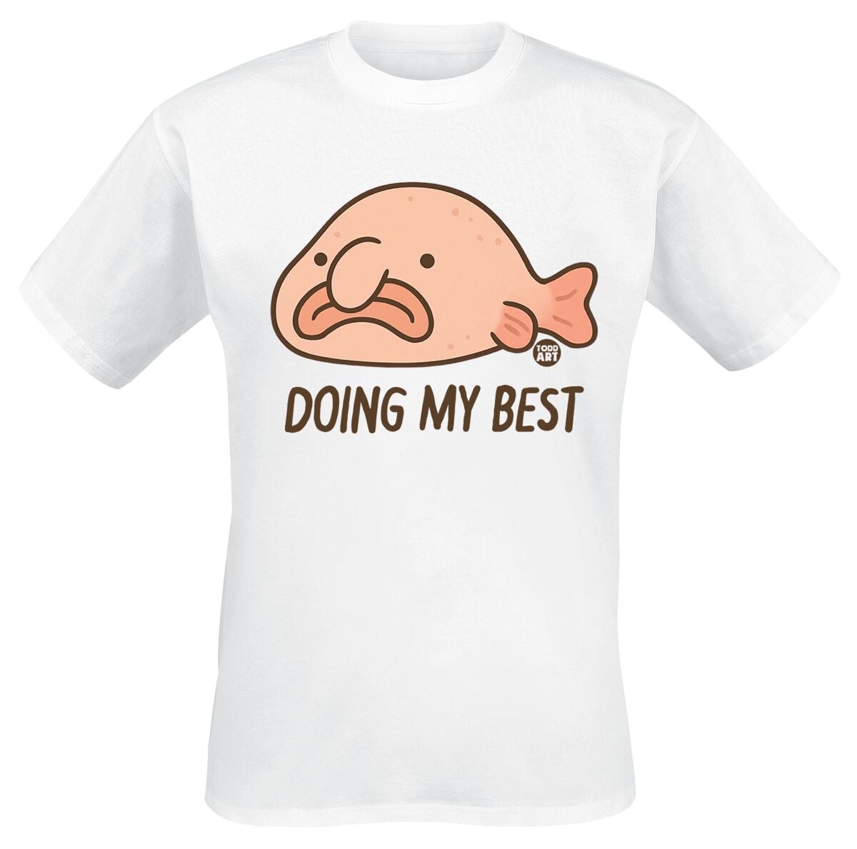 T-Shirt Manches courtes Fun de Todd Goldman - Doing My Best - Blobfish - M à 3XL - pour Homme - blanc - Todd Goldman