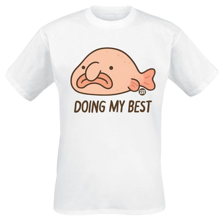 T-Shirt Manches courtes Fun de Todd Goldman - Doing My Best - Blobfish - M à 3XL - pour Homme - blanc - Todd Goldman