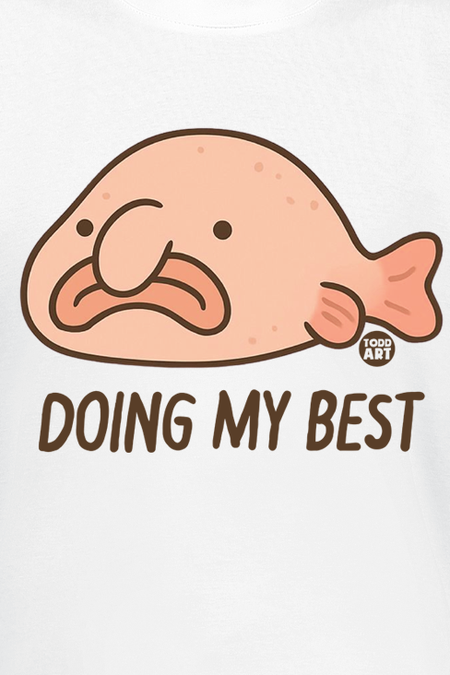 T-Shirt Manches courtes Fun de Todd Goldman - Doing My Best - Blobfish - M à 3XL - pour Homme - blanc - Todd Goldman - View 2