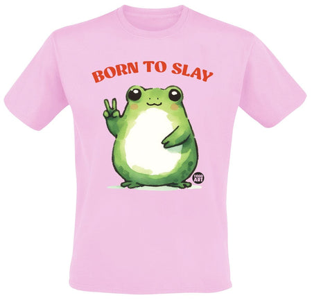 T-Shirt Manches courtes Fun de Todd Goldman - Born To Slay - Frog - L à 3XL - pour Homme - rose clair - Todd Goldman