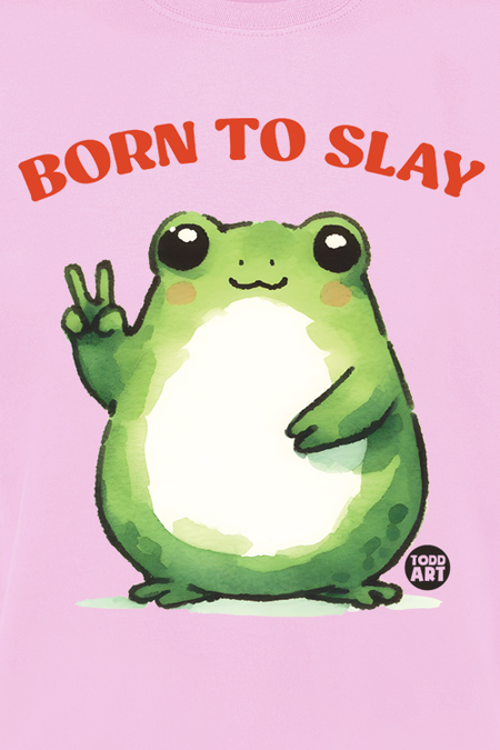 T-Shirt Manches courtes Fun de Todd Goldman - Born To Slay - Frog - L à 3XL - pour Homme - rose clair - Todd Goldman - View 2