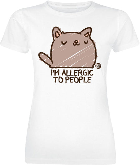 T-Shirt Manches courtes Fun de Todd Goldman - I'm allergic to people - Chat - S à XXL - pour Femme - blanc - Todd Goldman
