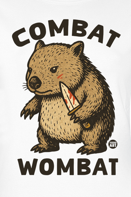 T-Shirt Manches courtes Fun de Todd Goldman - Combat Wombat - S à XXL - pour Femme - blanc - Todd Goldman - View 2