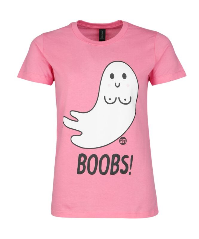 T-Shirt Manches courtes Fun de Todd Goldman - Boobs - Fantôme - S à XXL - pour Femme - rose clair - Todd Goldman