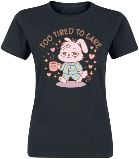 T-Shirt Manches courtes Fun de Todd Goldman - Too Tired To Care - S à XXL - pour Femme - noir - Todd Goldman