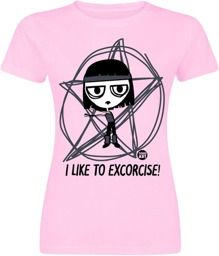 T-Shirt Manches courtes Fun de Todd Goldman - I Like To Exorcise - S à XXL - pour Femme - rose clair - Todd Goldman