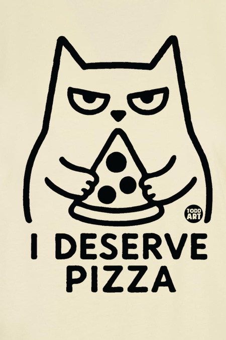 T-Shirt Manches courtes Fun de Todd Goldman - I Deserve Pizza - S à XXL - pour Femme - jaune - Todd Goldman - View 2